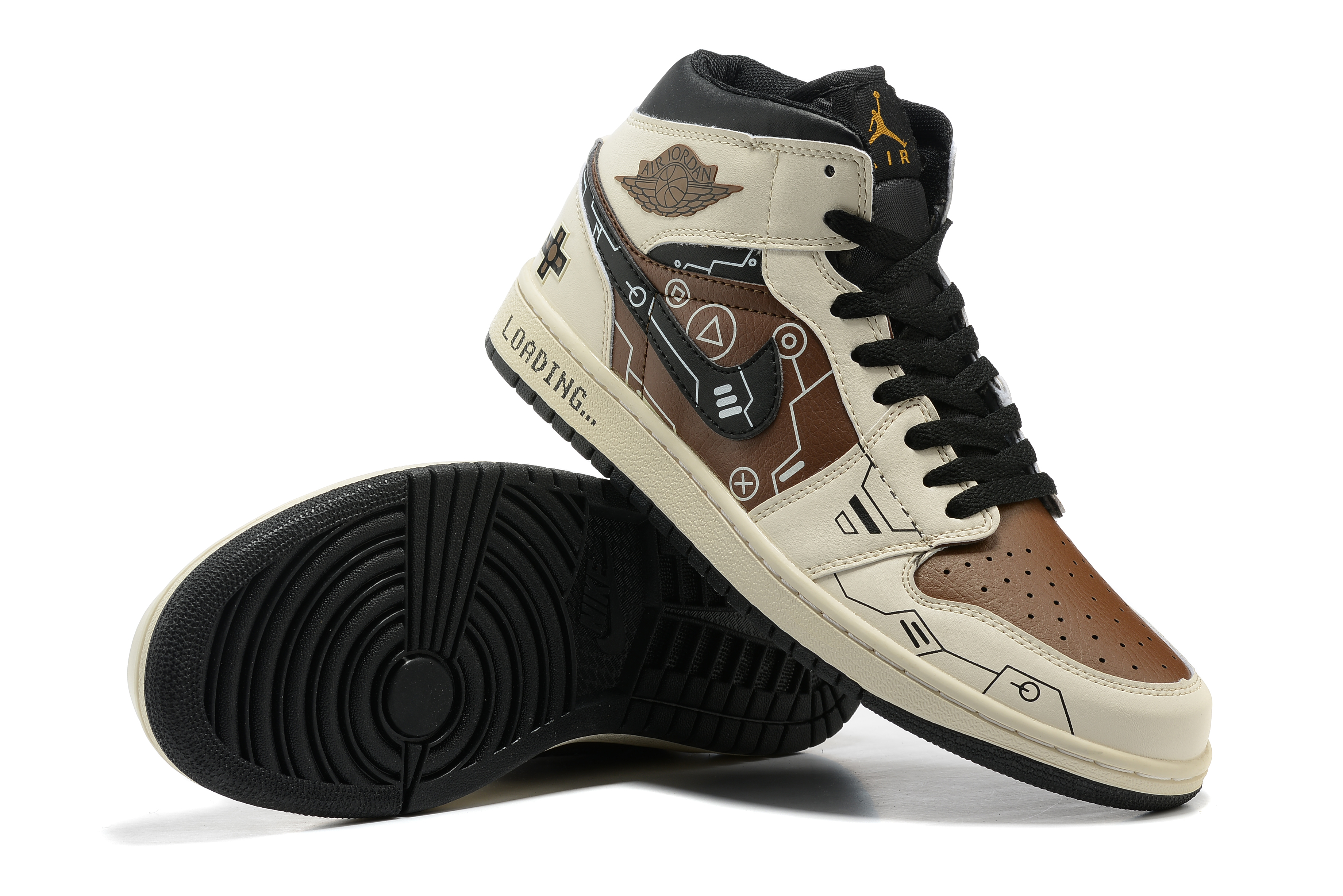 New 2022 Air Jordan 1 Retro Brown Black White Shoes - Click Image to Close